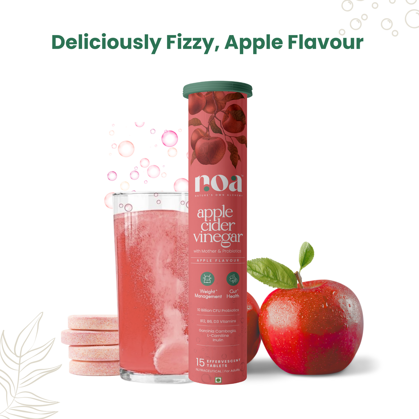 Apple Cider Vinegar with Probiotics & Prebiotics | Apple Flavour