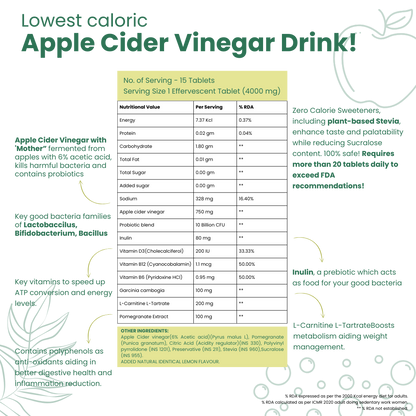 Nutritional information of Noa's Apple Cider Vinegar